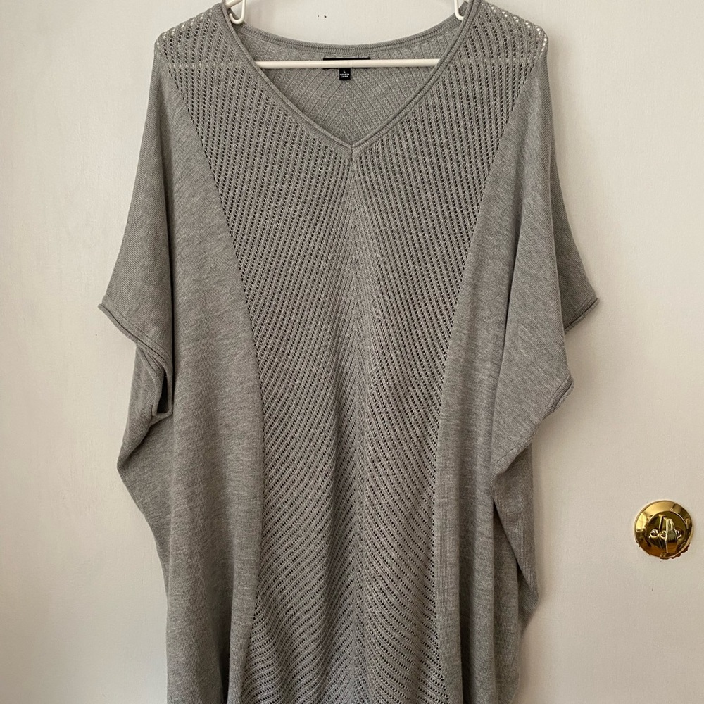 Grey Batwing Knit Top
